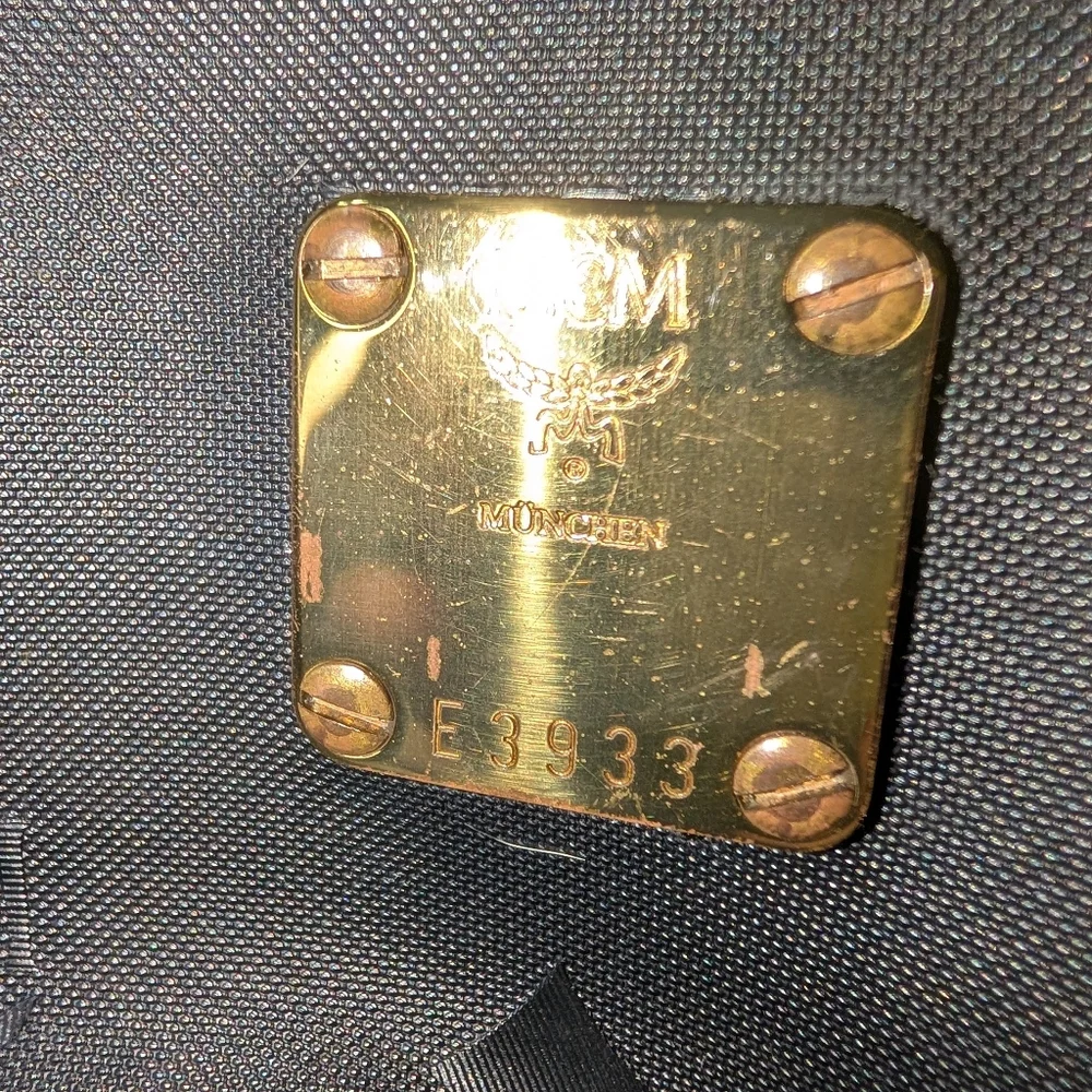 MCM Black Satchel with Gold Hardware